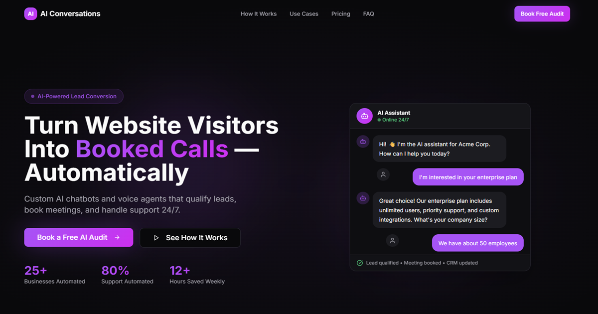 AI Conversations | AI Chatbots & Voice Agents for Business